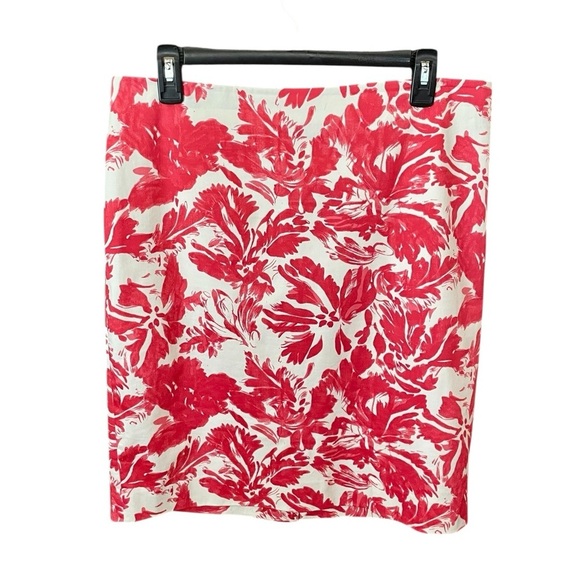 The Limited Dresses & Skirts - The Limited floral stretch pencil skirt lined knee length 12 white pink